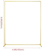 Gold Wedding Arch Backdrop Stand, 6.6FT*5FT Square Balloon and Flower Metal Aluminum Frame for Ceremony, Anniversary, Party, Baby Shower Photo Booth Decoration. - Image 2