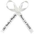 25 Personalized Ribbons Assesmbled Bows Bridal Shower Favor Party Favors Custom Wedding Ribbon Bridesmaid Memorial Ribbons Funeral Baby Invitations Mis XV años Quinceanera (White) by AmysBubbling