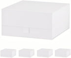 5 Pcs White Gift Box 8x8x4 Inches Small Gift Boxes for Presents with Magnetic Closure Lid Luxury Collapsible Gift Box Bridesmaid, Wedding, Birthday Boxs for Gift Packaging by PLINJOY
