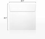 LUXPaper Square Invitation Envelopes | Peel & Press | 6 1/4" x 6 1/4" | White Linen | 80lb. Text | 250 Qty - Image 3