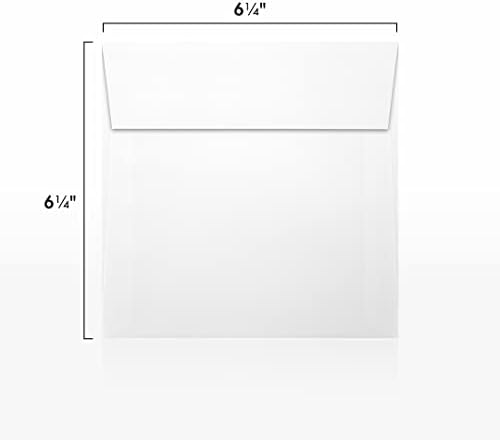 LUXPaper Square Invitation Envelopes | Peel & Press | 6 1/4" x 6 1/4" | White Linen | 80lb. Text | 250 Qty - Image 3