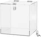 Marketing Holders Charity Donation Ballot Box 6" Square Locking Polling Bin Clear Acrylic Countertop Suggestion Cube Piggy Bank Tip Collection Container by MarketingHolders