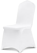 VEVOR Chair Covers, Polyester Spandex Chair Cover, Stretchy Flat-Front Chairs Protective Slipcover, Universal Fitted for Dining Party Wedding Banque (105PCS, White) by VEVOR