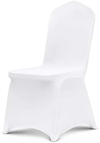 VEVOR Chair Covers, Polyester Spandex Chair Cover, Stretchy Flat-Front Chairs Protective Slipcover, Universal Fitted for Dining Party Wedding Banque (105PCS, White) by VEVOR