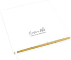 Andaz Press Personalized Wedding Guestbook with Gold Accents, Minimal Modern White Guest Sign in Guest Registry 120 Pages 8.5 X 8.5 Memories Book for DIY, Scrapbook, Photo Album by AndazPress