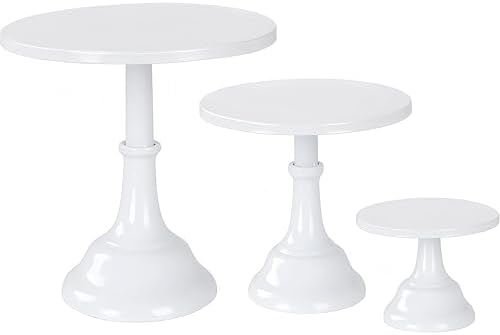 3pcs Metal Cake Stand Set 8''10''12'' White Dessert Table Display - Image 2