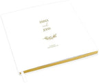 Andaz Press Personalized Wedding Guestbook with Gold Accents, Gold Line Stem Design White Guest Sign in Guest Registry 120 Pages 8.5 X 8.5 Memories Book for DIY, Scrapbook, Photo Album by AndazPress