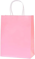 Nexmint Pink Gift Bag 8"x10.5": 120 Pack Bulk Medium Kraft Paper Bags with Handle. Great for Birthdays,Baby Shower,Gifts,Gender Reveal,Party Favors,Treats,Goodies,Shopping,Business,Retail,Bakery by Nexmint-GiftBagsMore