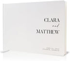 Personalized Guest Book - 11.5" x 8.5" Premium Custom Guest Signing Book with Bookmark and Blank Pages for Wedding Reception Table Decoration Engagement Birthday Party Event, Eggshell by ModernAlbumDesigns