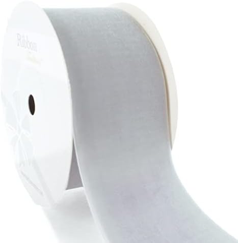 2" Velvet Ribbon Single Sided Soft Plush Luxury Craft Trim for Hair Bows Sewing Gift Wrapping Decorations Floral Arrangements and DIY Projects (Silver, 25 Yards) - Image 4