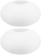 Lurrose 2pcs Handmade Foldable Paper Lanterns - Holiday Party Hanging Japanese Lantern - White Oval Light Cover for Wedding, Baby Shower, Birthday 15.7x9.8 Inches by Lurrose