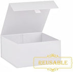 5 Pcs White Gift Box 8x8x4 Inches Small Gift Boxes for Presents with Magnetic Closure Lid Luxury Collapsible Gift Box Bridesmaid, Wedding, Birthday Boxs for Gift Packaging - Image 2