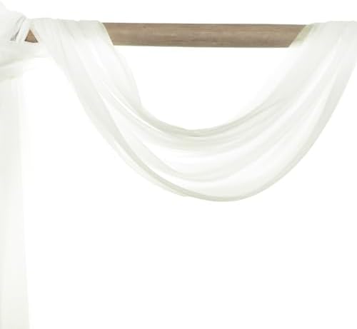 Pack of 20 Yard Chiffon Drapery Fabric, 60" Wide, Multiuse - Ivory - Image 5