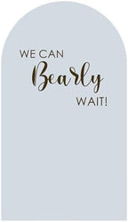 Light Blue Arch Backdrop Covers Baby Shower Party Decor We Can Bearly Wait Theme Arched Photography Background Stand Covers for Birthday Parties (2.2x5FT) - Image 2