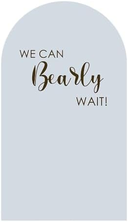 Light Blue Arch Backdrop Covers Baby Shower Party Decor We Can Bearly Wait Theme Arched Photography Background Stand Covers for Birthday Parties (3.3x6.6FT) - Image 2