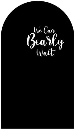 Black Arched Fabric Backdrop Covers We Can Bearly Wait Theme Arch Stand Cover for Baby Shower Birthday Party Decoration Props (2.6x6FT) - Image 2