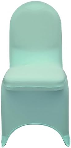 YOUR CHAIR COVERS - 6 Pack Robin Egg Stretch Spandex Banquet Chair Covers - Wedding Slip Premium Quality Cover - Image 3