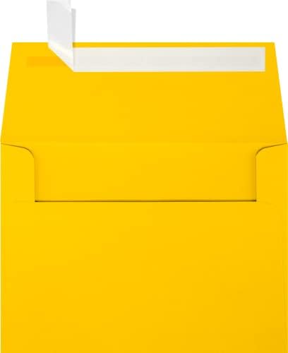 LUXPaper A6 Invitation Envelopes | Peel & Press | 4 3/4" x 6 1/2" | Sunflower Yellow | 80lb. Text | 1,000 Qty - Image 2