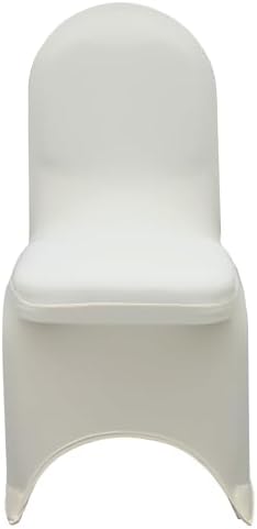 YOUR CHAIR COVERS - 100 Pack Stretch Spandex Banquet Chair Covers - Ivory, Wedding Slip Covers, Premium Quality Chair Cover - Image 3