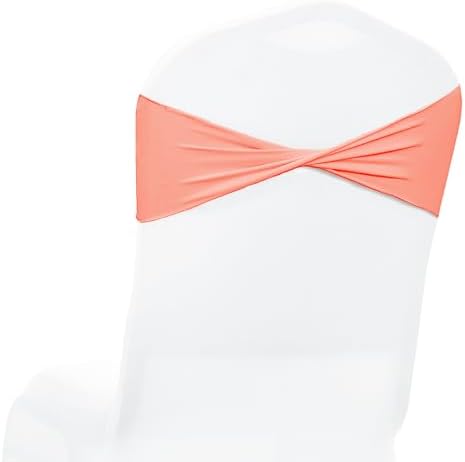 MDS Pack of 250 Spandex Chair Sashes Without Slider Buckles – Peach by MDS