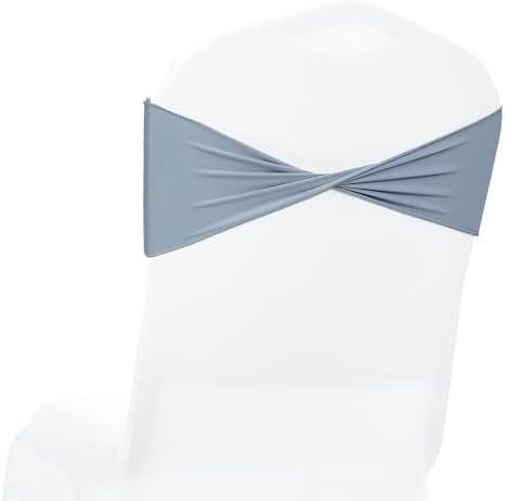 MDS Pack of 125 Spandex Chair Sashes Without Slider Buckles – Dusty Blue by MDS