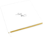 Andaz Press Personalized Wedding Guestbook with Gold Accents, Swirl Design White Guest Sign in Guest Registry 120 Pages 8.5 X 8.5 Memories Book for DIY, Scrapbook, Photo Album by AndazPress