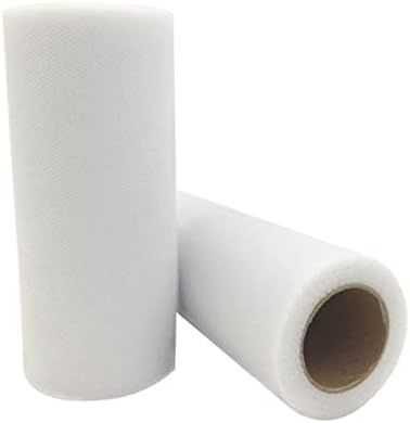 PuLaif Organza Tulle Fabric Roll 22m x 15cm Multicolor Wedding Baby Shower Party Decoration(White) by Unknown