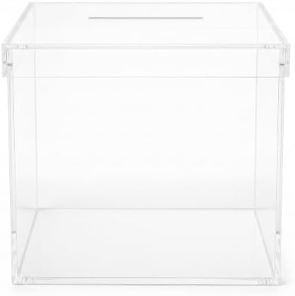 OnDisplay Luxe Acrylic Wedding Card Box with Lid - 10in Reception Money Box - Image 4