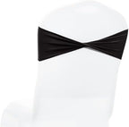 MDS Pack of 200 Spandex Chair Sashes Without Slider Buckles – Black by MDS