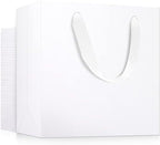 EUSOAR Large Gift Wrap Bags in Bulk, 50 Pack 12.5x4.5x11 inches White Paper Bags with Handles, Heavy Duty Totes for Wedding, Grocery, Boutique, Retail, Business, Party Favors, Baby Showers, Birthdays by EUSOAR