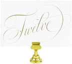 Weekend Paper Co. ™ Script Gold Wedding Table Numbers, Single-sided 4x6 Calligraphy Design, Numbers 1-25, Landscape format for Your Wedding, Reception, Anniversary, Birthday Party, or Any Celebration! by WeekendPaperCo