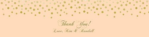 Gold Confetti Falling on Peach Background, Great for Weddings, Anniversary, Birthday - Image 2