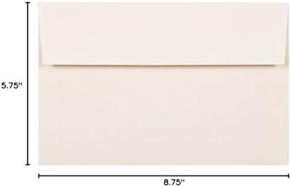 JAM PAPER A9 Strathmore Invitation Envelopes - 5 3/4 x 8 3/4 - Natural White Wove - 100/Pack - Image 7