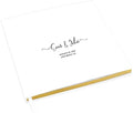 Andaz Press Personalized Wedding Guestbook with Gold Accents, Modern Classic Script White Guest Sign in Guest Registry 120 Pages 8.5 X 8.5 Memories Book for DIY, Scrapbook, Photo Album by AndazPress