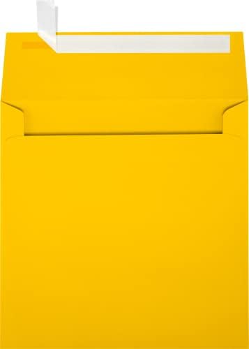 LUXPaper Square Invitation Envelopes | Peel & Press | 6 1/2" x 6 1/2" | Sunflower Yellow | 80lb. Text | 250 Qty by LUXPaper