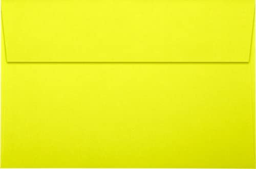 LUXPaper A9 Invitation Envelopes | Peel & Press | 5 3/4" x 8 3/4" | Citrus Yellow | 80lb. Text | 500 Qty - Image 2