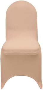 YOUR CHAIR COVERS - 50 Pack Stretch Spandex Banquet Chair Covers - Peach, Wedding Slip, Premium Quality - Image 3
