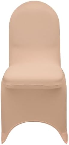 YOUR CHAIR COVERS - 6 Pack Peach Stretch Spandex Banquet Wedding Slip Chair Covers - Premium Quality - Image 3
