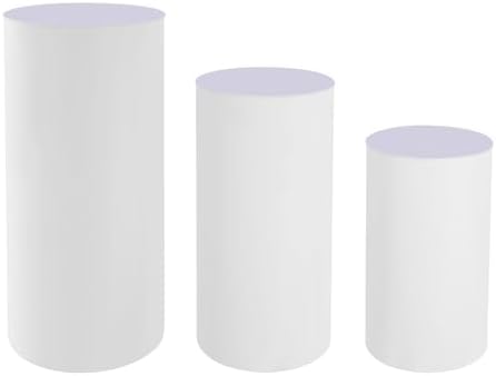 Small Pedestal Display Plinth Pillars, 3pcs Cylinder Stands for Party White Round Pedestal Stand for Birthday Wedding Props Baby Shower Christmas New Year (3) - Image 4