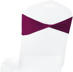 MDS Pack of 100 Spandex Chair Sashes Without Slider Buckles – Eggplant by MDS