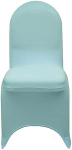 YOUR CHAIR COVERS - 100 Pack Stretch Spandex Banquet Chair Covers - Robin Egg, Wedding Slip Covers, Premium Quality Chair Cover - Image 3