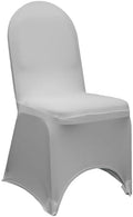 YOUR CHAIR COVERS - 50 Pack Silver Stretch Spandex Banquet Chair Cover - Wedding Slip Covers, Premium Quality Cover by YourChairCovers