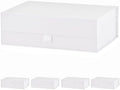 5 Pcs White Gift Box for Presents 10.8x7.5x3.5 Inches Magnetic Gift Boxes with Lid Luxury Gift Box for Rectangle Collapsible for Bridesmaid, Wedding, Birthday Gift Packging by PLINJOY
