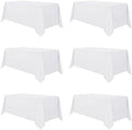 sancua 6 Pack White Table Cloth 90x132 Inch for 6 Feet Rectangle Tables by sancua