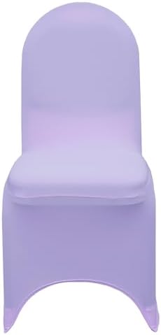 YOUR CHAIR COVERS - 6 Pack Lavender Stretch Spandex Banquet Chair Covers - Wedding Slip Premium Quality Cover - Image 3
