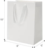 FISHLONO White Gift Bags With Handles, 8x5x10 Inches Medium Gift Bags Bulk, White Kraft Paper Bags for Wedding Shopping Party Birthday Business Baby Shower (30) - Image 2