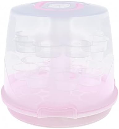 3-Tiers Portable Desserts Storage Container Box Cupcake Holder Pink Cupcake Carrier with Lid and Handle 24 Cupcakes for Pie, Cookies by Unknown