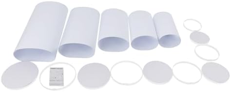 5PCS White Round Cylinder Pedestal Stands Display 19.7''+21.6''+23.6''+29.5''+35.4'' Height PVC Cylinder Tables for Party Cake Flower Backdrop Dessert Pillars for Birthday Wedding Baby Shower Event Decoration - Image 6