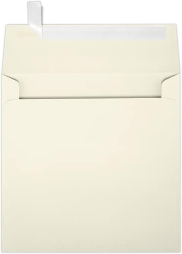 LUXPaper Square Invitation Envelopes | Peel & Press | 6 1/4" x 6 1/4" | Natural | 70lb. Text | 250 Qty by Envelopes.com