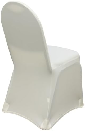 YOUR CHAIR COVERS - 50 Pack Stretch Spandex Banquet Chair Cover - Ivory, Wedding Slip Covers, Premium Quality Chair Cover - Image 4